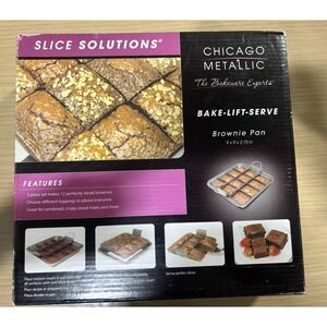 Chicago Metallic Bake Lift And Serve Brownie Pan Slice Solutions New Open Box